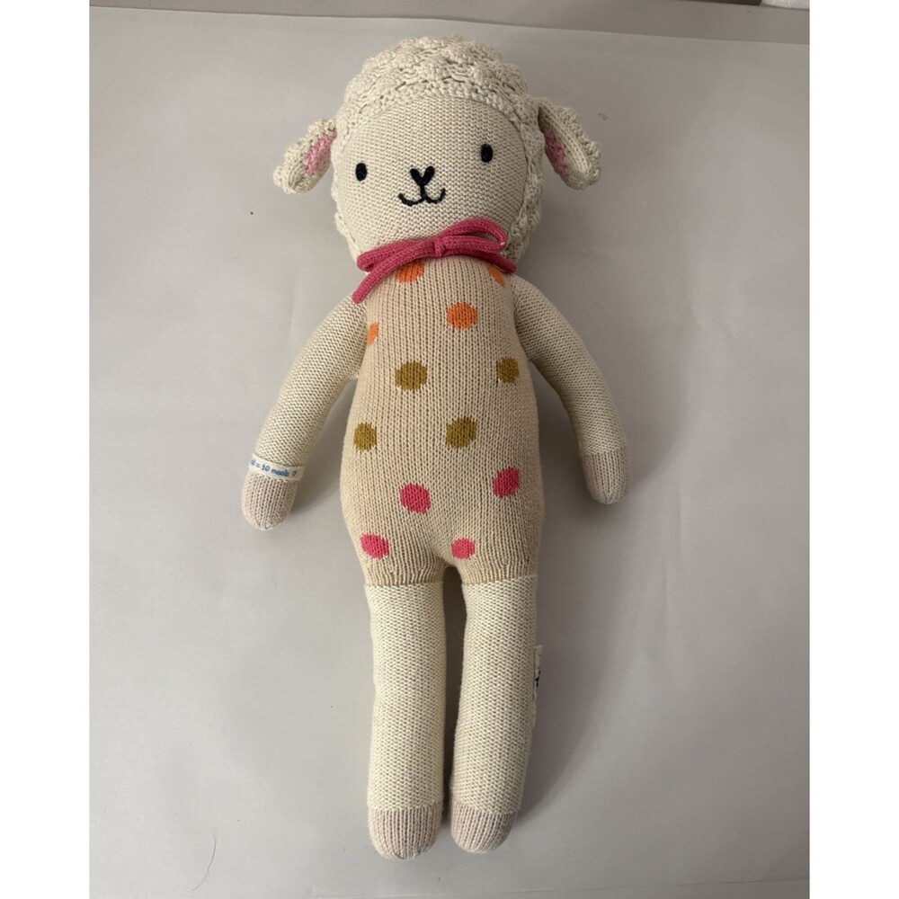 Cuddle + Kind Lucy the Lamb 20" Knit Cotton Plush Animal Doll Soft